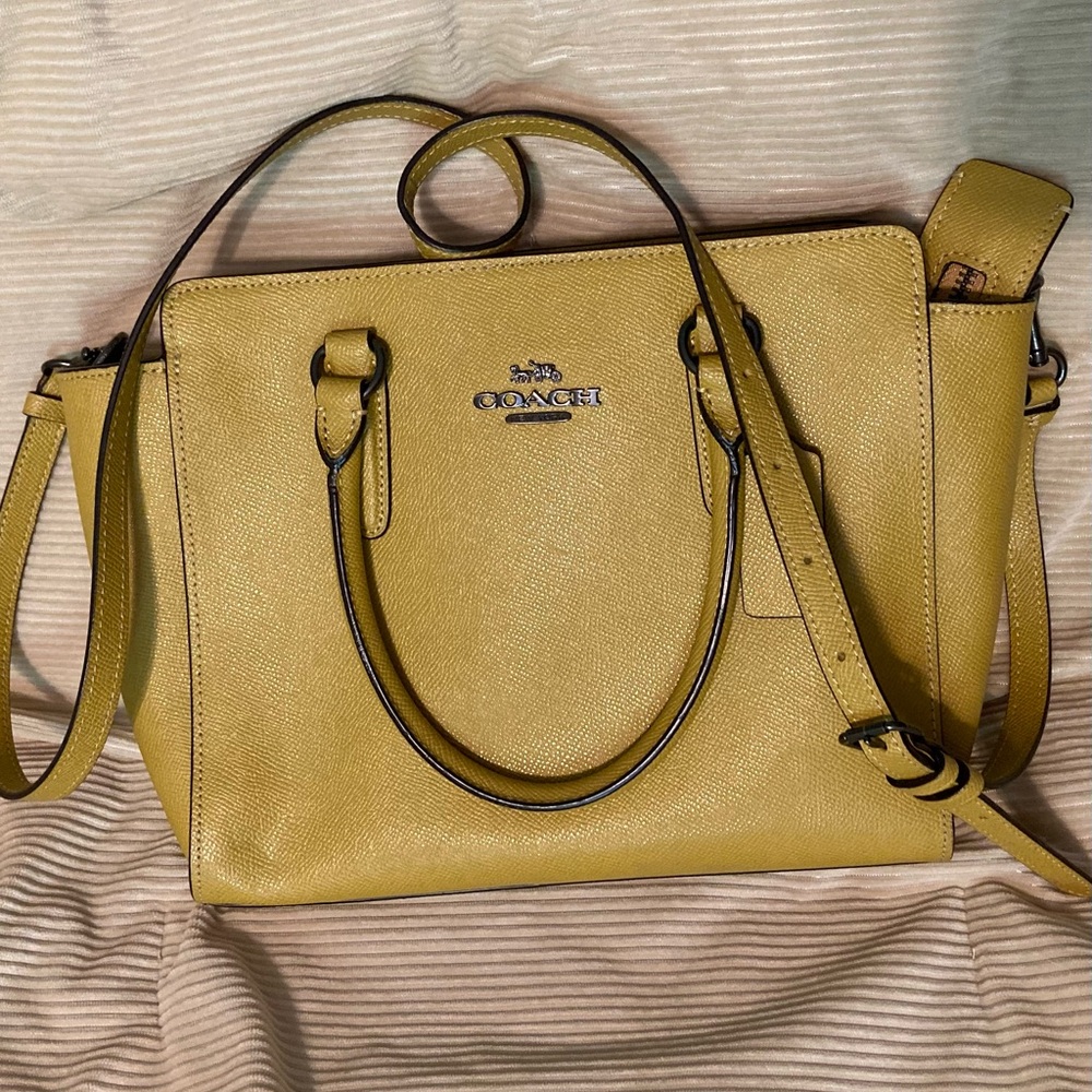 Coach satchel with optional cross body strap